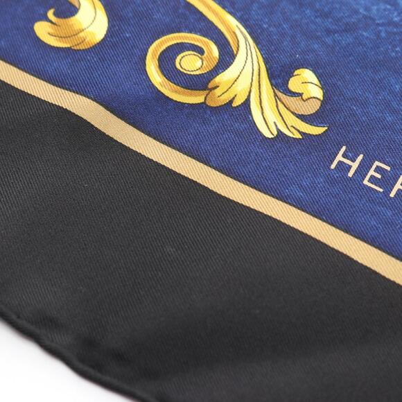 HERMES Black Silk Scarf - Picture 6 of 7